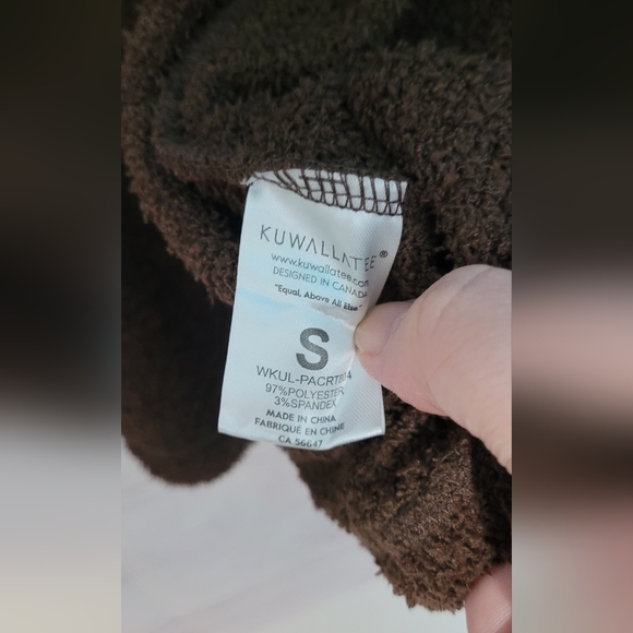 Nwt Kuwalla Tee tunic length brown super soft stretchy lounge cardigan size S - Picture 8 of 9